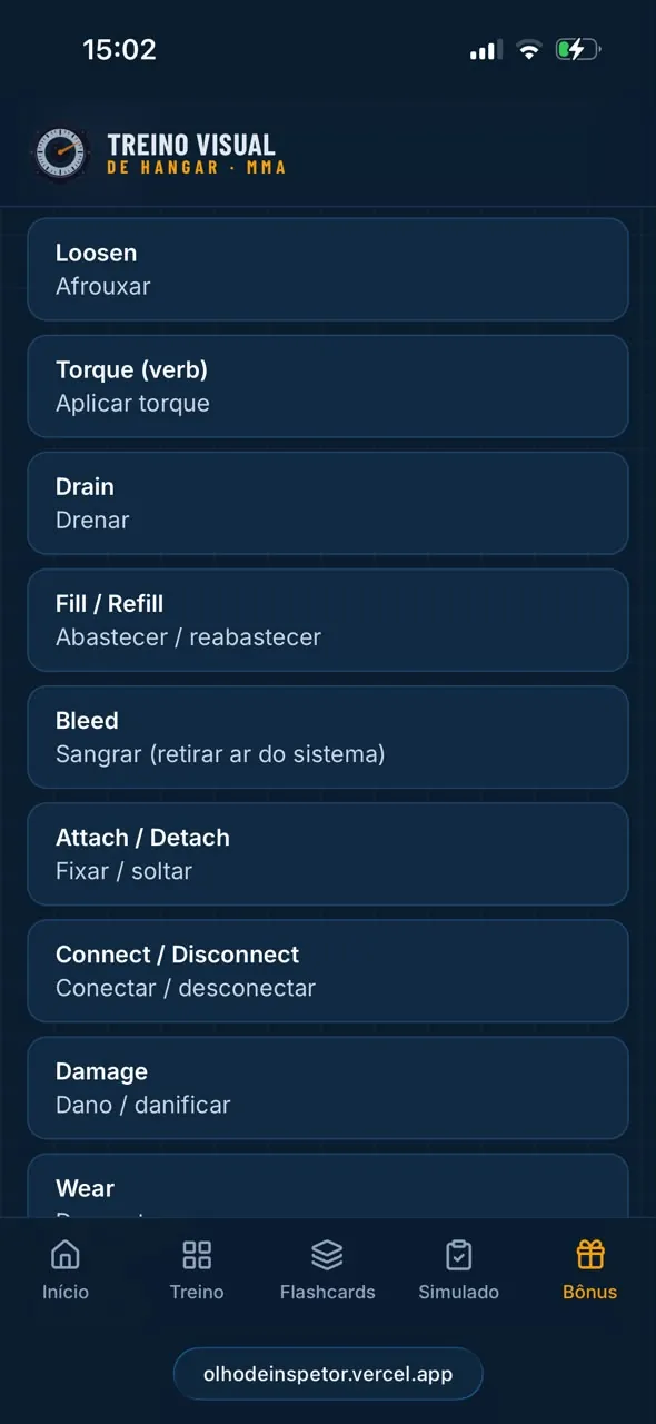 Continuação do glossário de inglês técnico