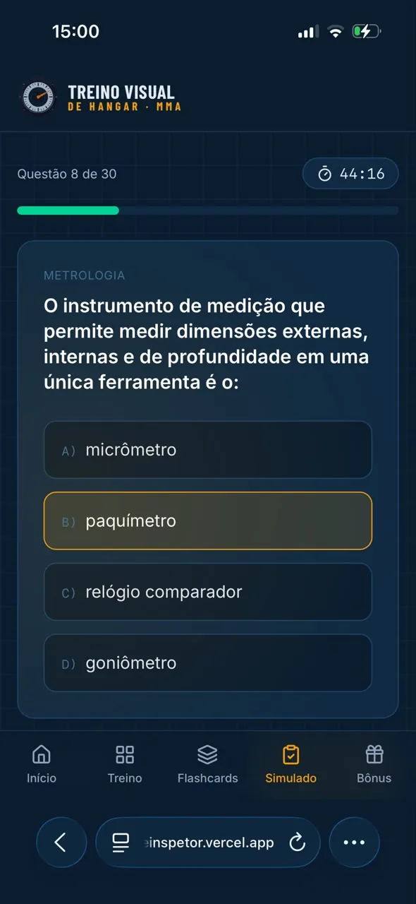 Questão cronometrada do simulado